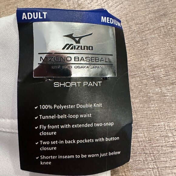 MIZUNO MVP SHORT PANT WHITE NEW MEDIUM BASEBALL SOFTBALL - Picture 6 of 7